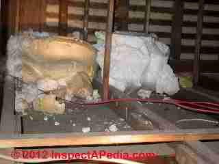 UFFI foam insulation retrofit © D Friedman at InspectApedia.com 