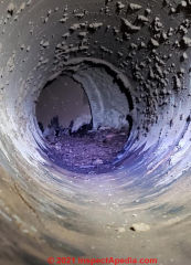 Sewage in heating duct (C) InspectApedia.com Anon