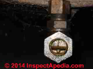 Oil tank valve orifice in closed position (C) InspectAPedia