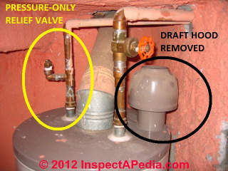 Gas fired water heater missing its draft hood (C) Daniel Friedman San Miguel de Allende