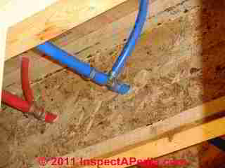 PEX Clamp fitting installation © D Friedman at InspectApedia.com 