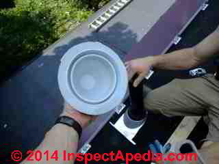 Permanent roof vent flashing for metal roof installation (C) Daniel Friedman Eric Galow