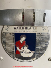 Calrod water heater logo and data (C) InspectApedia.com Laurrel