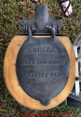 Eureka cast-iron toilet, Owen Iron Works, Gadsen, Alabama (C) InspectApedia.com Stewart, De. 