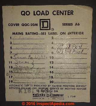 Electrical panel label indicates Whirlpool Bath circuit breaker (C) Daniel Friedman