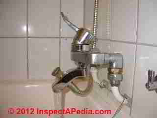 Tub faucet Norway © D Friedman at InspectApedia.com 
