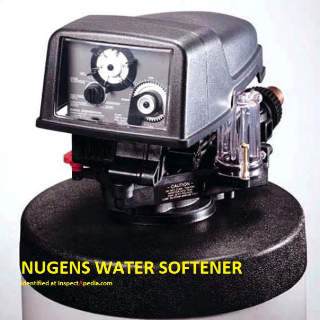 Nugen Water Softener identification photo at InspectApedia.com
