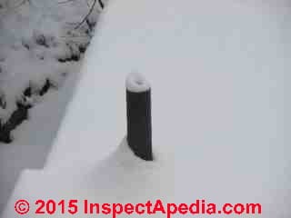 Snow on plumbing vent - ok (C) 2013 Daniel Friedman