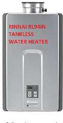 Rinnai tankless water heater model RL94iN at amazon com at InspectApedia.com
