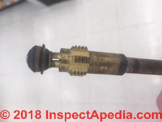 Frostproof sillcock valve stem (C) InspectApedia.com reader Jim
