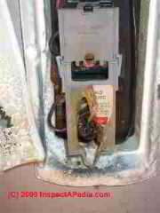 Water heater thermostat evidence of failure (C) Daniel Friedman