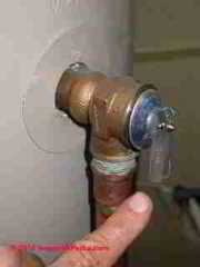Water heater TP valve test lever (C) Daniel Friedman
