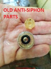 Old black-washer Woodford Model 17 anti-siphon sillcock valve parts (C) Daniel Friedman at InspectApedia.com