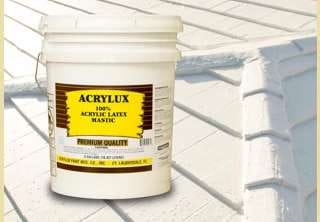 Acrylux roof sealant mastic - Acrylux.com at InspectApedia.com
