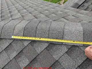 Asphalt roof shingles installation (C) InspectApedia.com Chris M