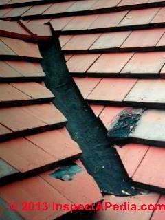 Tarred valley on a clay tile roof (C) Daniel Friedman