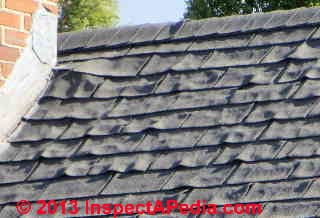 Fishmouth asphalt shingles on a Poughkeepsie NY roof (C) Daniel Friedman