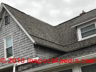 Gable roof shingle details (C) InspectApedia.com Margaret