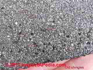 Roof shingle granule loss Closeup (C) D Friedman B.L. 