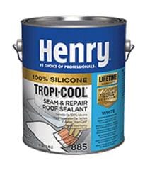 Henry Tropi-Cool silicone roof sealant,  us.henry.com at InspectApedia.com