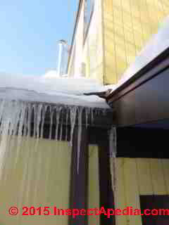 Roof ice dam leak diagnosis and repair for flat roofs (C) Daniel Friedman