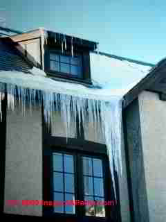 Ice dams on a slate roof (C) Daniel Friedman