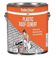 Roofers Choice brand Plastic Roof Cement at InspectAPedia.com