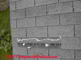 Horizontal crack split asphalt shingles (C) Daniel Friedman