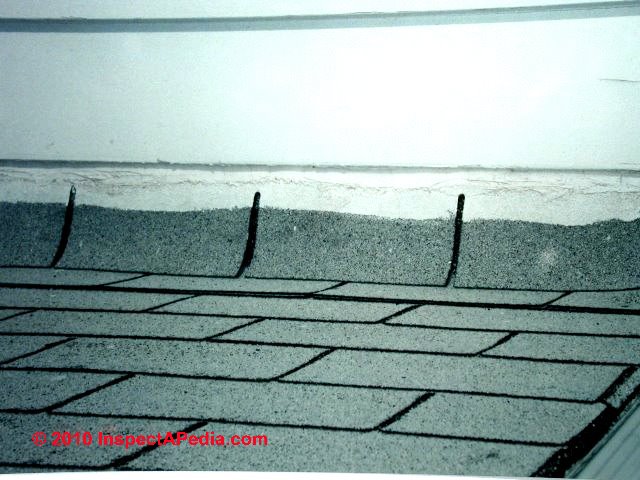 flashing roof step building materials shingles asphalt installation above exterior avoid types snarl ups side inspectapedia