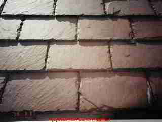 Photos of red slate roofing material in good condition