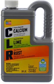 CLR Calcium Lime Rust cleaner use in stained toilet bowls - at InspectApedia.com
