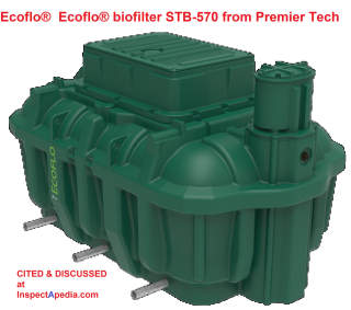 Ecoflo Biofilter STB-570 from Premier Tech septic systems cited & discussed at InspectApedia.com
