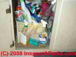 Photo of household cleaners under a sink