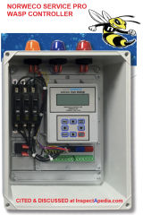 Norweco Aerobic septic system Service Pro Wasp controller unit cited and discussed at InspectApedia.com