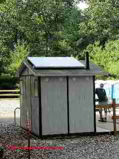 Solar powered outhouse vent, Poughkeepsie NY © D Friedman at InspectApedia.com 