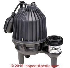 Rigid SEP-500 sewage pump handles 2 inch solids (C) InspectApedia.com