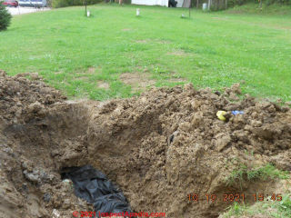 Signs of septic system failure: improper original installation (C) InspectApedia.com Prestwood Don