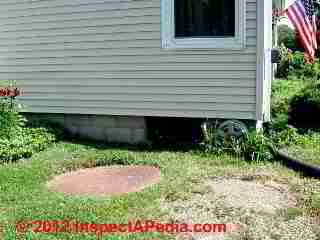 Steel septic tank © D Friedman at InspectApedia.com 