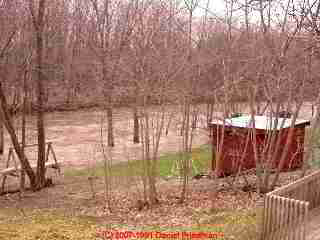 Floodwaters may flood the septic system (C) Daniel Friedman InspectApedia.com