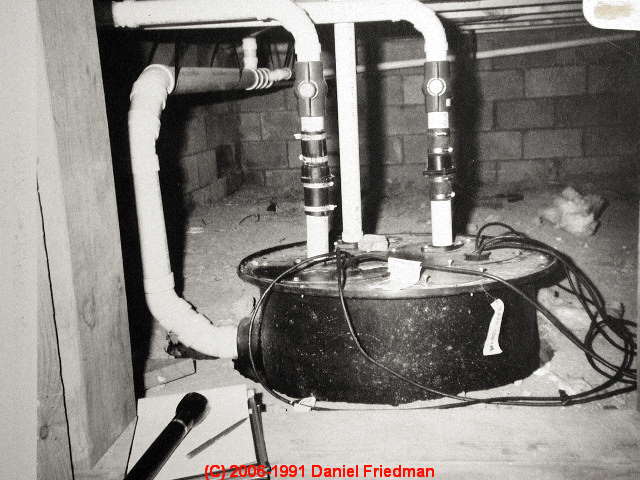 sewage ejector pump system for basement bathroom
