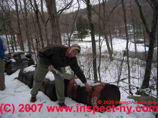 Chemcial drums abandoned at a property being inspected (C) Daniel Friedman