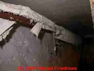 Asbestos pipe insulation in bad shape (C) Daniel Friedman