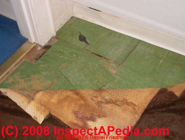 How to identify asbestos floor tiles or asbestoscontaining sheet flooring Asbestos Visual