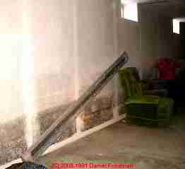 Photograph of mold in a basement following building flooding.