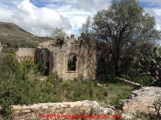 Deteriorated adobe structure, Pozos, Guanajuato, Mexico (C) Daniel Friedman