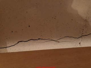 Basement wall horizontal cracks (C) InspectApedia.com Catherine