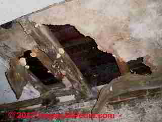 Brown insulation board and roof leak (C) Daniel Friedman Ben Kohlbeck