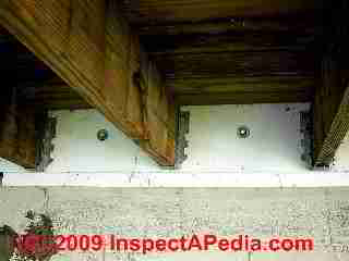 Table of spacing for bolts or screws connecting deck to house (C) J Wiley & Sons, Steven Bliss