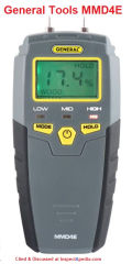 General Tools MMD4E Moisture Meter at InspectApedia.com