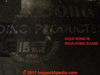 Gold bond wood fiber insulating board (C) InspectApedia.com HR 
